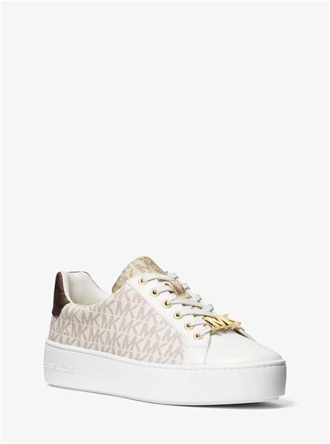 michael kors poppy two-tone logo sneaker|michael kors poppy lace up.